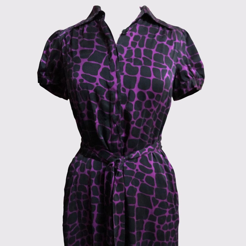 INC International Concept purple black print silk